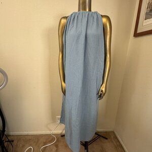 KONA SOL PASTEL BLUE 100% COTTON GAUZE MAXI SUNDRESS COVER-UP DRESS LAGENLOOK